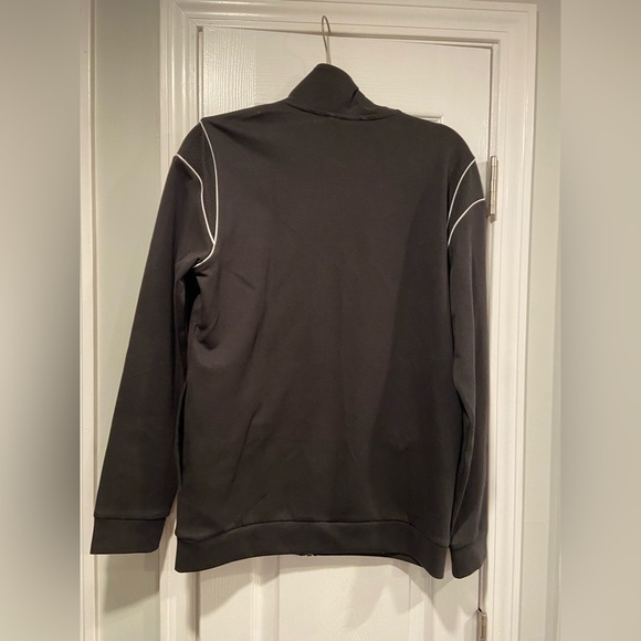 Puma Men’s Black Mock Neck Mesh Detail Full Zip Track Jacket White Logo Size S - Picture 8 of 10